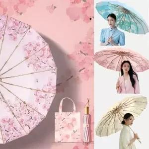 16K 프린트 양우산+파우치세트 자외선차단 UPF50+ 양산 우산 암막 UV차단 수동 부모님선물