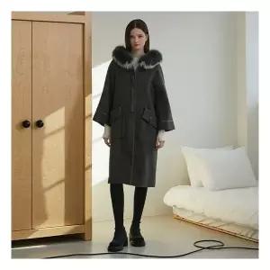 에고이스트 성해은 레더 장식 포인트 후디 롱 코트 EQ4WC161 884473