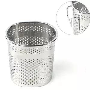 스테인리스 주방 수저통 타원형 수납 용기 키친 정리함