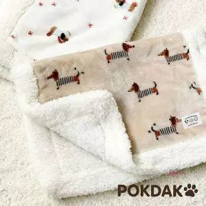 폭닥폭닥강아지 담요 이불 반려동물 극세사방석 겨울 고양이 화이트 브라운rst325