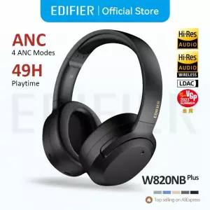 Edifier W820NB Plus 고해상도 무선 소음 차단 헤드폰, -43dB ANC, LDAC 코덱, 220g의 가벼운 오버이어 헤