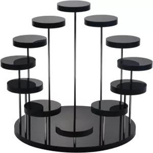 디우넬렘 원형 아크릴 주얼리 스탠드 디스플레이 라이저 시계 보석 반지 귀걸이 미니 피규어(블랙