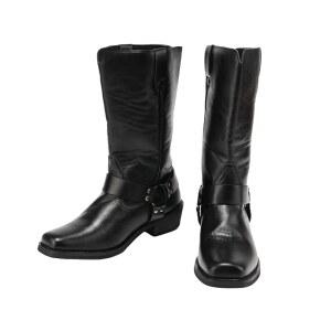 헬테이커 남성 카우보이 부츠 중세 가죽 레이스업 코스프레 빈티지 할로윈 라이딩 슈즈