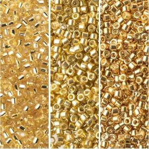 미유키 델리카 씨드 비즈 번들 사이즈 11/0 골드 메탈릭 팔레트 컬렉션 DB42 DB410 DB1832