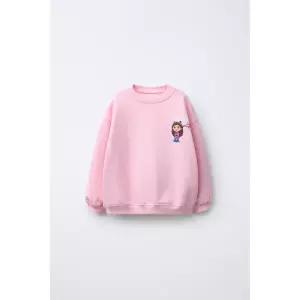 국내배송 ZARA 자라 베이비 신생아 유아 개비의 매직하우스 DREAM WORKS 프린트 스웨트셔츠 로즈핑크 62