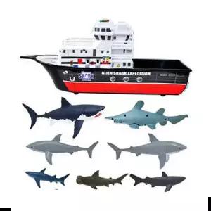 바다탐사역할놀이 상어 피규어 장난감 보트 모형 바다 동물 탐험 놀이
