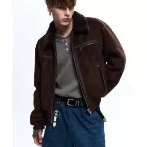 RSSC DENIM MIXED MUSTANG JACKET - BROWN