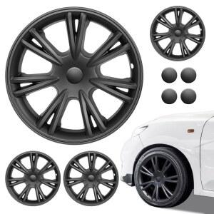 모델 Y 19인치 2019년 2020년 2021년 2022년 2023년 2024년 업그레이드 복근 매트 블랙 허브캡(스포츠)용 글리터라 휠 커버