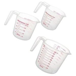 미졸리 플라스틱 계량컵 세트, 3Pcs BPA 프리 투명 내열성, 앵글 그립 및 스파우트 스태커블 액체 주방용