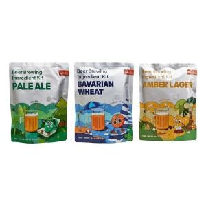 아이굴루 원 갤런 수제 맥주 양조 재료 키트, 페일 에일. 앰버 라거, 바이에른 밀 헤페바이젠, ABV: 5~5.5% 부피(트리오 혼합 팩, x1, 에일 라거 x1)