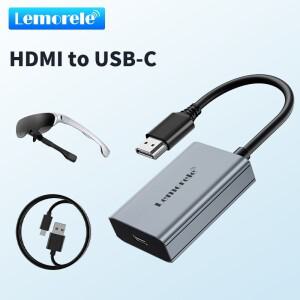 Lemorele HDMI to TYPE-C 어댑터 XREAL Nreal Air Rokid 안경 헤드 장착 디스플레이 용 4K 60HZ USB-c 휴대