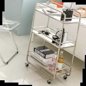 다용도 GDM 3단 스테인레스 이동식 선반 트롤리 카트
