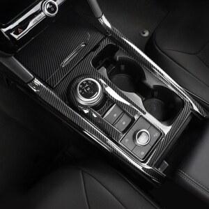 LHD 포드 익스플로러 용 자동차 액세서리 탄소 섬유 인테리어 기어 박스 패널 커버 트림 2pcs