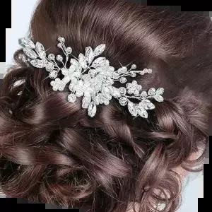 올림머리 웨딩 한복 헤어 코사지 빛핀 혼주장신구