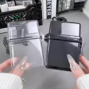 탑로더 포카 3인치 투명 수납장 박스 Photocard 홀더 로프 방수 카드 케이스 야외 광장 방진 상자 사진