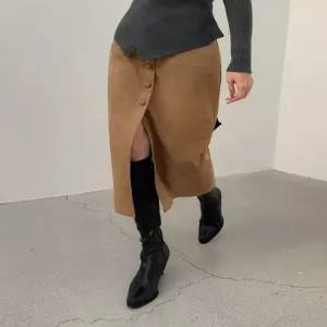 [다바걸][DB made] 킥버튼스웨이드스커트