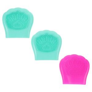 1세트 고양이 발톱 실리콘 페이셜 클렌저 핸드헬드 얼굴 세척 브러시 피부 안전 방수 휴대용 경량 스크럽