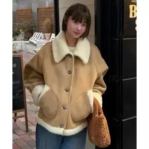 브랜드정품 제너럴아이디어 GENERALIDEA 시어링 카라 무스탕 코트 [BEIGE] WBE4L10525 269412