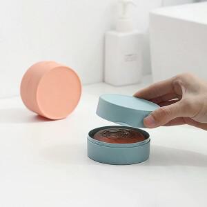방수 밀폐형 비누 접시 원형 여행용 케이스 휴대용 트레이 뚜껑 포함 욕실 화장실 용품