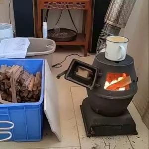 가정용 소형 무쇠난로 장작 화덕 불멍 화목난로 연통 주물 캠핑 야외