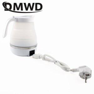 캠핑용 캠핑 휴대용 티포트 110V 끓이는 전기 포트 접이식 220V 주전자 온수 보온 실리콘 커피