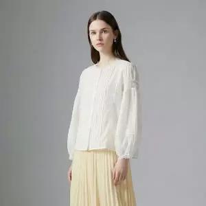 [NS홈쇼핑][샵앤] 여성 로맨틱 핀턱 소매 레이스 포인트 블라우스 SIU-WBL-21017..