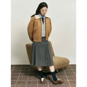 빈폴 BEANPOLE LADIES B. my 인조 스웨이드 무스탕 옐로이시 브라운 BF5X3ZN11B 416263