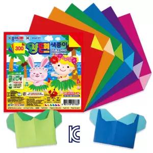 300 양면색종이 12색 6매 50세트300매 1515cm 대용량 KC인증