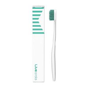 라이브오랄 V컷 교정 칫솔(화이트) - 보조기용 컴팩트 헤드, 인체공학적 손잡이, 깊은 청소, 브래킷 및 와이어용 부드러운 칫솔모