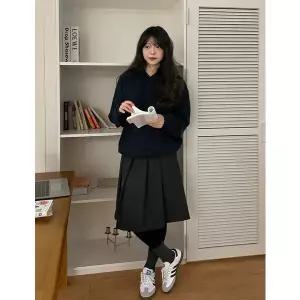 [공구우먼] 체리프 뒷밴딩 플리츠 미디 스커트 85814 빅사이즈 여성의류