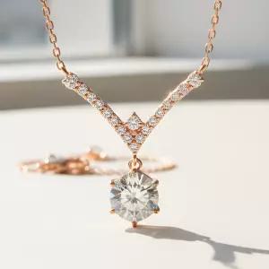 1캐럿 랩 다이아 목걸이 IGI GIA V 브이 프로포즈 예물 데일리 결혼 웨딩 아내 선물