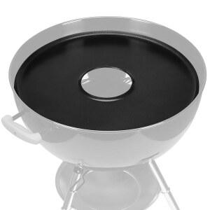 웨버 22인치 케틀 숯불 액세서리, 원형 그릴 블랙 스탠브로일 인서트, 플랫 그릴용 논스틱 플레이트, 탑 코팅