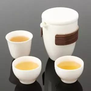 3인 다기 세트 휴대용 백자 여행용 찻잔 (WFHEYPQ)