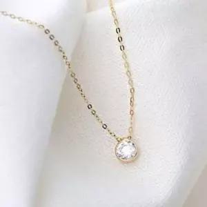 정품 14K 골드 심플 미니 라운드 목걸이 45cm W039D28