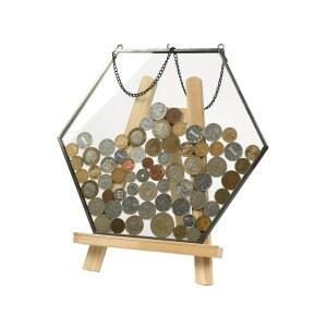 육각형 동전프레임 동전케이스 투명 거치대 기념 액자 대형 육각 동전수집케이스 모으기