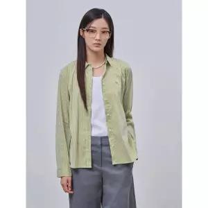 [백화점 정품] 빈폴 레이디스 [Essential] 코튼 혼방 스트라이프 셔츠 그린 (BF4864E02K)