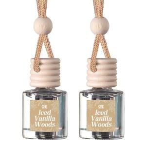 캔드크래프트코 자동차 에어 행잉 향료 오일, 에센셜 오일용 자동차 오토 프레시너, 향료 아로마테라피 자동차 디퓨저, 오래 지속되는 (아이스 바닐라 우드)