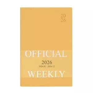 인디고 다이어리 2026 오피셜 열두달 B6 위클리 스케줄러 날짜형 32절 주간 업무용 밀키옐로우