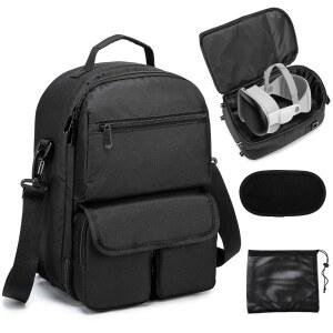 비전 프로/메타 퀘스트 3/오큘러스 2용 로얄페어 휴대용 케이스, 메타 오큘러스 2 헤드셋 터치 컨트롤러 액세서리와 호환되는 하드 트래블 스토리지 VR 올인원 게이밍