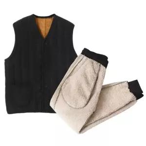 캐주얼 상하의 2종방한세트 조끼+양모벨벳팬츠 M-5XL