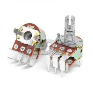 2PCS D1010 시리즈 전위차계 148  고정밀 듀얼 채널 볼륨 B10K 꽃 샤프트 15mm