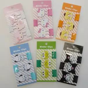 [갓샵] 산리오 캐릭터 집게 더블 바인더 클립 3p 세트 공식정품 시나모롤 마이멜로디 쿠로미 포차코 포챠코