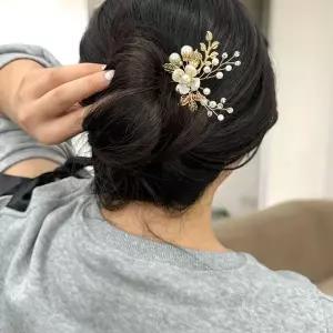 [콩심팥심]골드 U자비녀 혼주뒤꽃이 한복뒤꽂이 한복머리장식 U