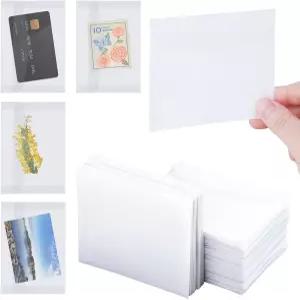 50 PCS 유리질 봉투 4.5 × 3.2 반투명 작은 투명 우표 동전 씨앗 수집 복권 기프트 카드 결혼 초대장