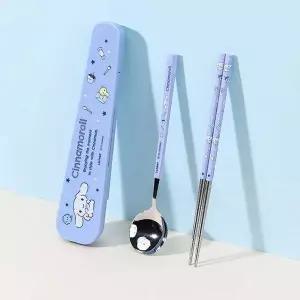 [에이치플러스몰]WL 시나모롤 옥타 가벼운 슬림 스텐수저케이스 3P세트