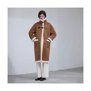 매장정품 PLASTIC ISLAND 리버시블 롱 무스탕 코트 PR4MC081