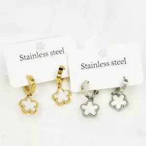 귀걸이 원터치 링 데일리 써지컬스틸 자개 고급