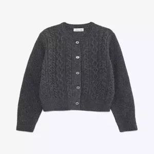 정품 라코스테 (여성) 25FW 케이블 크롭 가디건 AF789E-55N 050 (차콜그레이)