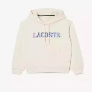 정품 라코스테 25FW 여성 플러피 레터링 후드 스?셔츠 SF5243-55N XFJ(크림)