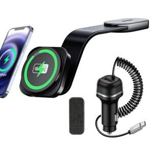 강력한 자석이 장착된 MagSafe 호환 자동차 휴대폰 홀더용 Specal Qi2 15W 마그네틱 충전기 마운트, 16/15/14/13/12용 360 조정 가능 무선 마운트